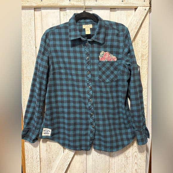 Spill The Tea Floral Flannel - Upcycled Shirt - Picture 2 of 4